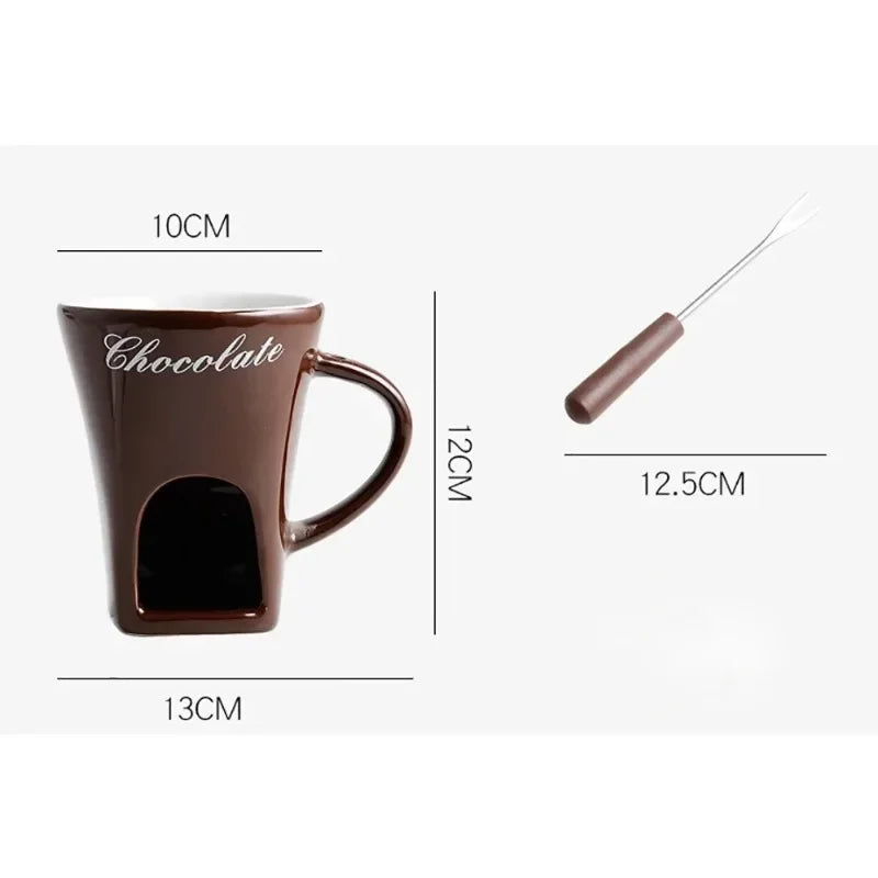 Fondue Pots Fondue Mug Set Personal Mini Chocolate Cheese Ice Cream Fondue Maker Kit Individual Butter Melter Cup Small Warmer