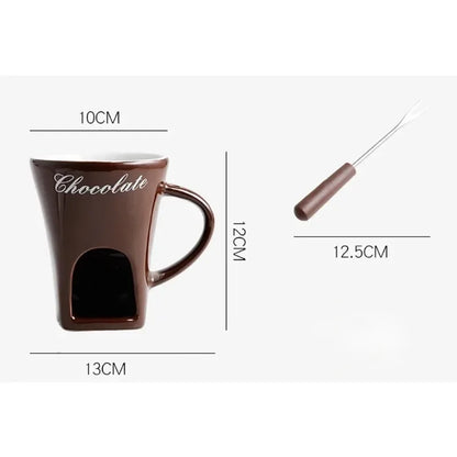 Fondue Pots Fondue Mug Set Personal Mini Chocolate Cheese Ice Cream Fondue Maker Kit Individual Butter Melter Cup Small Warmer