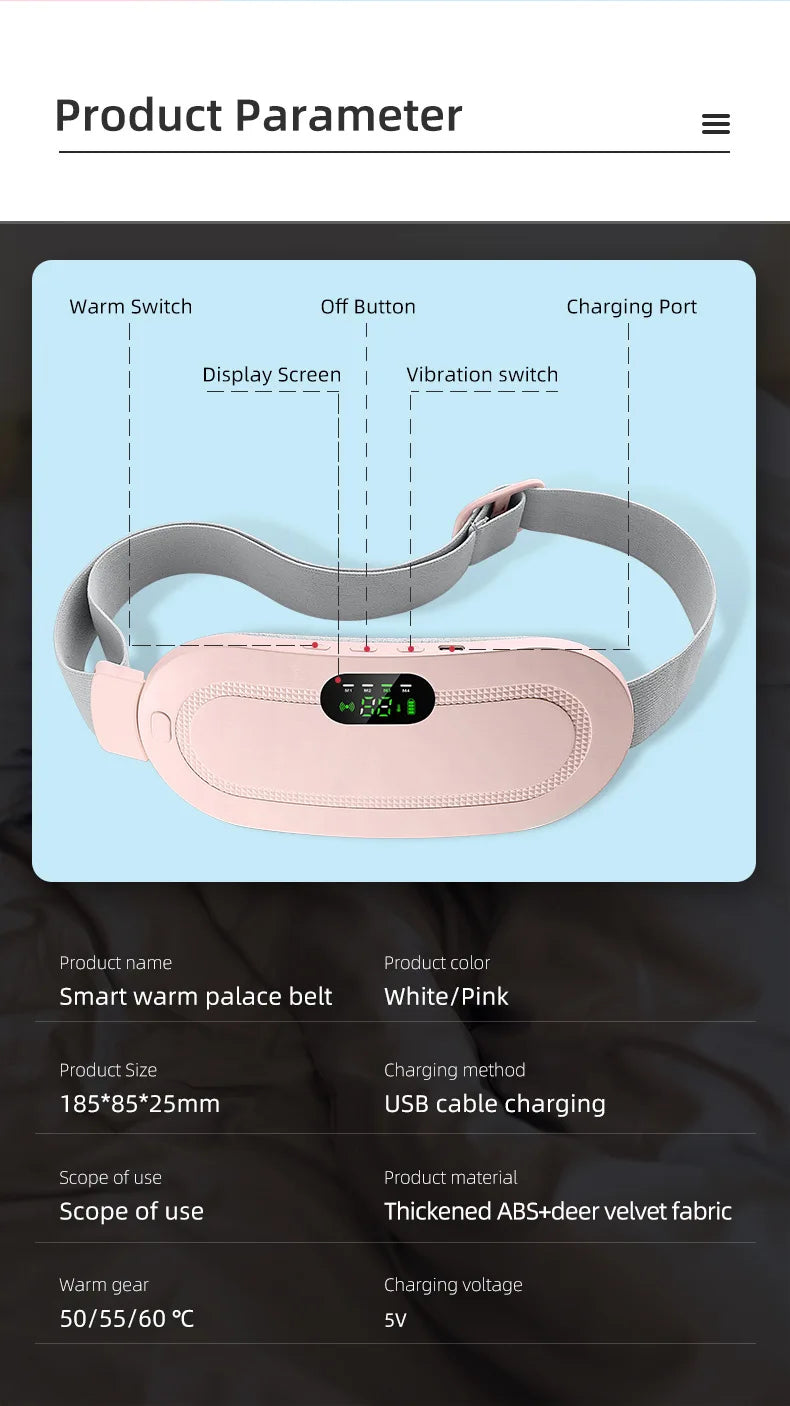 Ceinture Chauffante Intelligente Femme – Soulage Douleurs & Menstruations