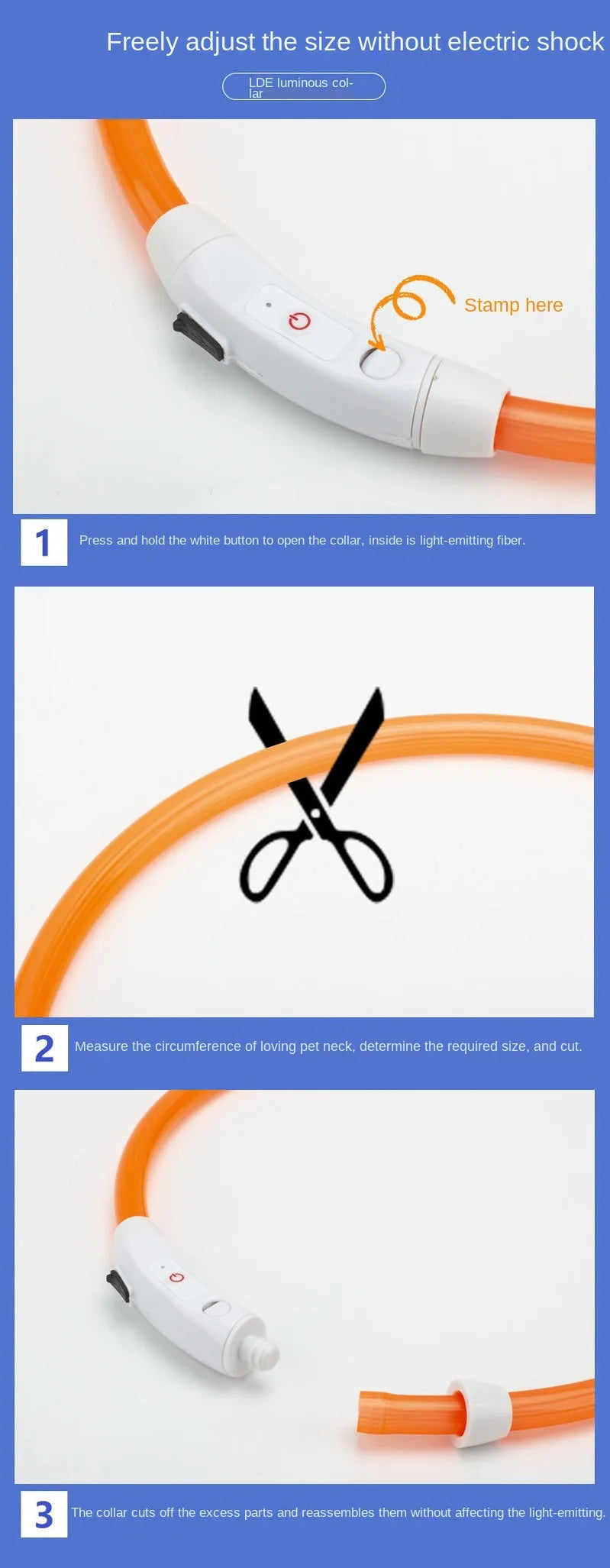 Collier LED Chien USB – Sécurité Nocturne Lumineuse