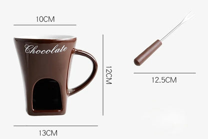 Fondue Pots Fondue Mug Set Personal Mini Chocolate Cheese Ice Cream Fondue Maker Kit Individual Butter Melter Cup Small Warmer